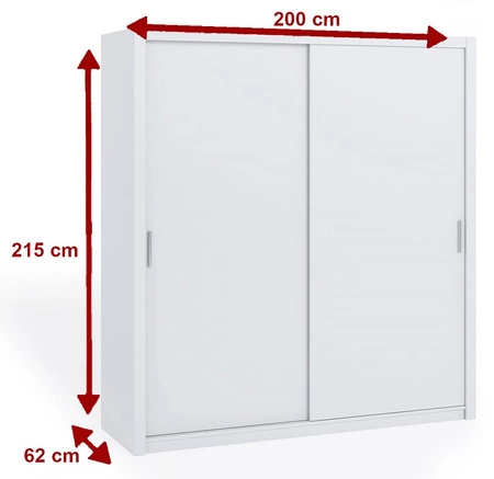 Rico 200 cm Schiebeschrank Eiche artisan Geräumiger Kleiderschrank für Schlafzimmer, Ankleidezimmer oder Flur klassische Form mit geometrischen Formen