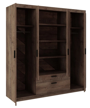 Kleiderschrank Rene 176 cm Eiche lefkas modernes Design und ABS beendet Kanten