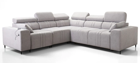 Ecksofa mit Schlaffunktion Castel III braun links Ecksofa mit zwei Bettkästen verstellbare Kopfstützen