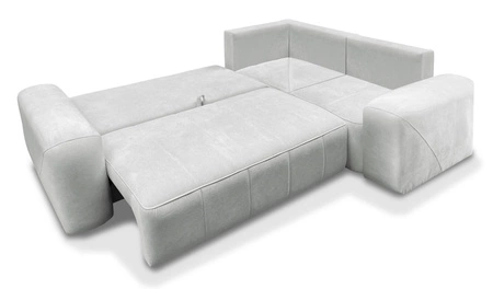 Ecksofa mit Schlaffunktion Bovec II grau rechts Komfort-Ecksofa mit stilvollem Charakter-Bettcontainer