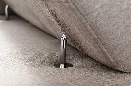 Ecksofa mit Schlaffunktion Bolmso VI grau links bequemes Ecksofa mit verstellbaren Kopfstützen dekorative Steppung auf der Sitzfläche