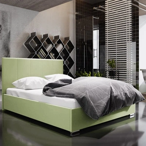 Lugo gepolstertes Bett 180x200 mint mit modernem Kopfteil ideal für Schlafzimmer