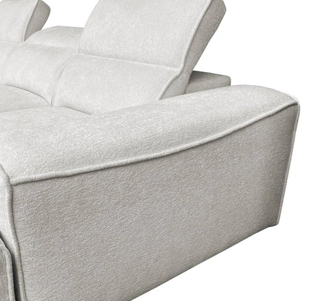 Ecksofa mit Schlaffunktion Viano patina rechte Seite stilvolles Ecksofa mit interessanter Form verstellbare Kopfstützen Zierkissen