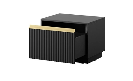 Imperial Nachttisch mit Schublade schwarz mit Hängeoption modischer Schlafzimmerschrank mit eleganter gefräster Front