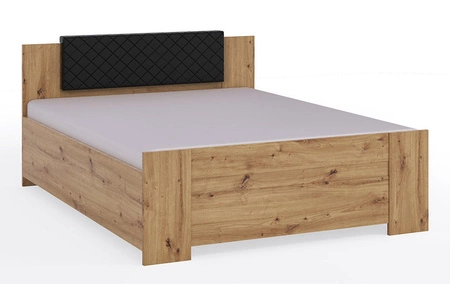 Gepolstertes Kopfteilauflage für Bett Rico schwarz funktionelle und komfortable Ergänzung zum Bett gestepptes Kopfteil