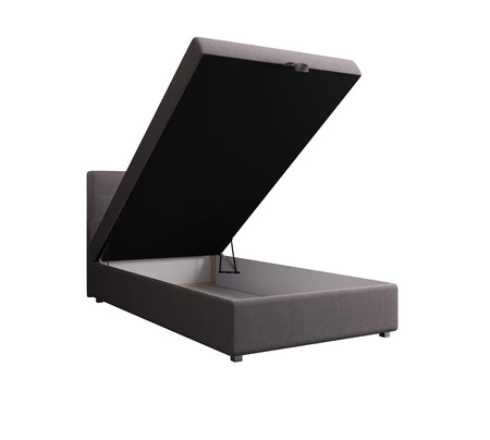 Boxspringbett Flint 120x200 grau im modernen skandinavischen Stil mit gepolstertem Kopfteil Bett mit Staukasten