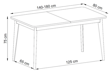 Atka Klapptisch 80x140-180 cm weiß / Eiche riviera modernes Design und Funktionalität im skandinavischen Stil