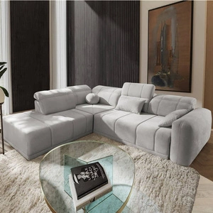 Ecksofa mit Schlaffunktion Cetara VII grau Esche links Hochwertiges Ecksofa für das Wohnzimmer mit bequemer Schiebelehne