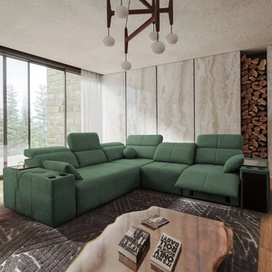 Ecksofa mit Schlaffunktion Tesalia III Lux mint rechtsseitiges Komfort-Ecksofa mit ausziehbarer Fußstütze Schiebefunktion der Rückenlehne