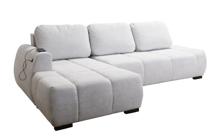 Ecksofa mit Schlaffunktion Sanfte Minze auf der linken Seite Stilvolles Design Ecksofa-Bett, das sich durch seine abgerundete Form auszeichnet