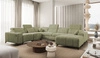 Ecksofa mit Schlaffunktion Penejos VIII olivgrünes Stilvolles Schlafsofa aus strapazierfähigem Stoff