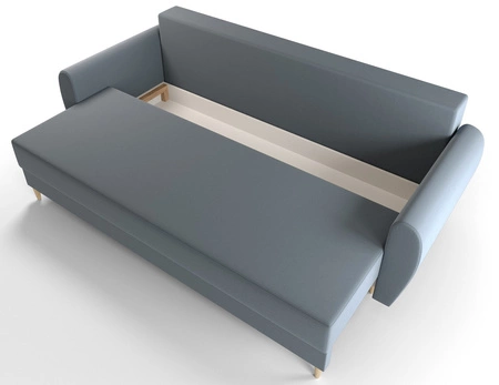 Sofa mit Schlaffunktion Rovigo grau blau leichte Form mit elegantem Charakter perfekt für jede Einrichtung weicher Stoff