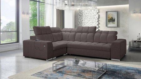 Ecksofa mit Schlaffunktion Luigi II braun links Ecksofa mit Bettkasten für den täglichen Liegekomfort