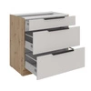 Küchenschrank mit Schubladen Soela 80 D 3S BB Metallkantengriffe feuchtigkeits- und beschädigungsbeständiger Schrank