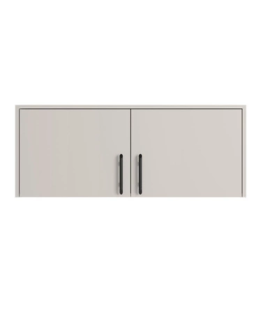 Kleiderschrank Erweiterung Caspe 100 cm beige modernes Design ABS-Finish und Aluminium-Griffe
