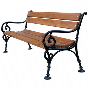 Gartenbank 150 cm Fiemar FIEM-11-LWO-150 Wiener Gusseisen mit Rückenlehne Erlenholz lackiert