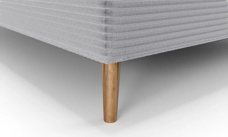 Boxspringbett Totti 160x200 grau Esche stilvolles Bett mit Bettzeug Lagerung dreidimensional gestreiften Stoff