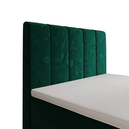 Boxspringbett Casey 100x200 flaschengrün im modernen skandinavischen Stil mit gepolstertem Kopfteil Bett mit Staukasten