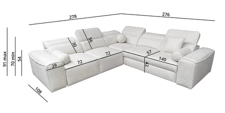 Ecksofa mit Schlaffunktion Viano III grau linke Seite stilvolles Ecksofa mit Bettzeugcontainern perfekt für moderne Interieurs