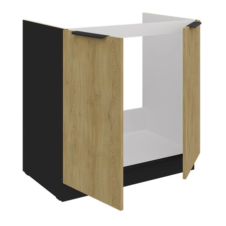 Küchen spülenschrank Crotone 80 ZL 2F BB feuchtigkeitsbeständige und beschädigungssichere Metallkantengriffe