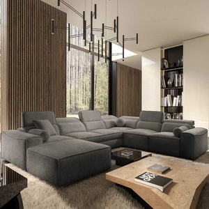 Ecksofa mit Schlaffunktion Viano VIII grau links modernes Ecksofa mit interessantem Design Container für Bettzeug