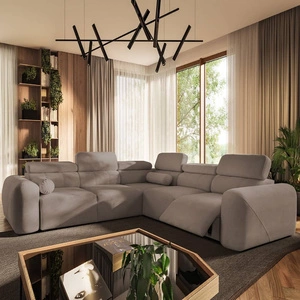 Ecksofa mit Schlaffunktion Cantare III Lux dunkelbeige rechte Seite stilvolles und bequemes Ecksofa für das Wohnzimmer mit hochklappbarem Fußteil