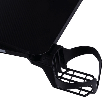 Zone Gaming Desk schwarz beeindruckendes Design stabile Metallkonstruktion angereichert mit LED-Beleuchtung kohlenstoffbeschichtete Platte