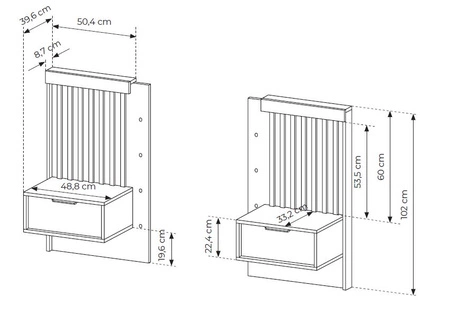 Schlafzimmermöbel-Set Tipler Eiche artisan / anthrazit modernes Design dekorative Latten schwarze Metallkante Griffe