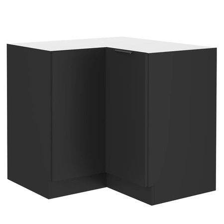Eck-Küchenschrank Schwarz 89x89 DN 1F BB Metallkantengriff feuchtigkeits- und beschädigungsbeständiger Schrank