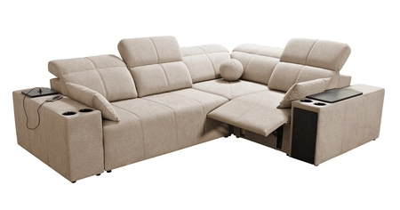 Ecksofa mit Schlaffunktion Tesalia II Lux grau Esche rechts komfortables Ecksofa mit verschiebbarer Rückenlehne und ausziehbarer Fußstütze