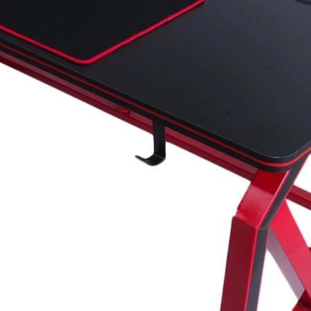 Frag gaming desk schwarz/rot funktioneller und ergonomischer Schreibtisch minimalistisches Möbeldesign unterstützt durch eine stabile Konstruktion