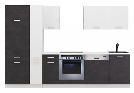 Toni Küchenmöbel-Set mit Arbeitsplatte 300 cm weiß / matera Küchen-Set sieht in klassischen Interieurs toll aus