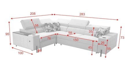 Ecksofa mit Schlaffunktion Belvi II dunkelbeige links elegantes und ergonomisches Ecksofa für das Wohnzimmer praktischer Stauraum an der Seite