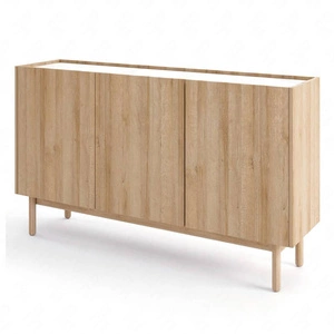 Kommode Boho 144 cm Eiche Riviera / Marmorbianco Außergewöhnliches Design universelle Farbkombination gesenkter Marmorboden