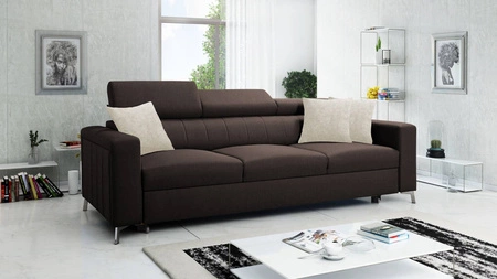 Sofa mit Schlaffunktion Savona braun bequemes Sofa für Wohnzimmer bietet Komfort beim Ausruhen verstellbare Kopfstützen