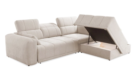 Ecksofa mit Schlaffunktion Cetara VII braun rechts Hochwertiges Ecksofa für den Wohnbereich mit bequemer Schiebelehne