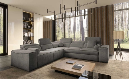 Ecksofa mit Schlaffunktion Viano III grau linke Seite stilvolles Ecksofa mit Bettzeugcontainern perfekt für moderne Interieurs