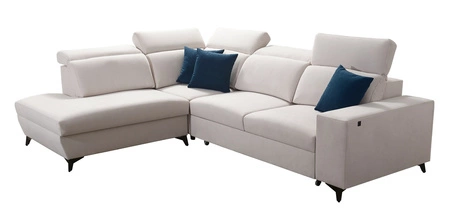 Ecksofa mit Schlaffunktion Kelly Sleek VII lavendel rosa linke Seite geflochten bequem und funktional Ecksofa für Wohnzimmer