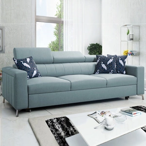 Sofa mit Schlaffunktion Savona arctic blue bequemes Sofa für das Wohnzimmer bietet Komfort während der Erholung verstellbare Kopfstützen