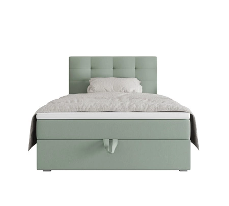 Boxspringbett Flint 120x200 mint im modernen skandinavischen Stil mit gepolstertem Kopfteil Bett mit Staukasten