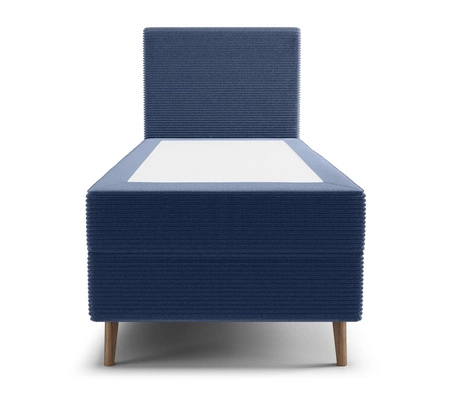 Boxspringbett Totti 80x200 blau stilvolles Bett mit Bettzeug Lagerung dreidimensionalen Stoff mit ausdrucksstarken Streifen