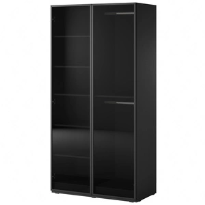 Kleiderschrank Sandbox 101 cm schwarz eleganter und funktioneller Kleiderschrank mit Glasfronten ein Möbelstück aus der modularen Schrankkollektion antisol glass