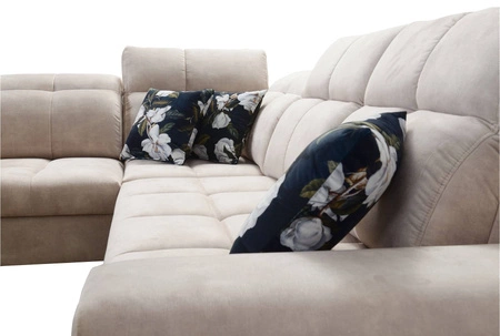 Ecksofa mit Schlaffunktion Buffalo II graphit links funktionelles und stilvolles Ecksofa mit verstellbaren Kopfstützen