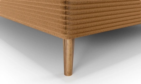 Boxspringbett Totti 160x200 Honig stilvolles Bett mit Bettzeug Lagerung dreidimensionalen Stoff mit ausdrucksstarken Streifen