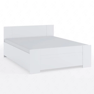 Bett Rico 160x200 cm mit Bettzeugablage weiß ideales Bett für ein Schlafzimmer mit ABS-Furnier umrandet zeitloses Design