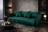 Sofa mit Schlaffunktion Selva Flaschen grün funktionelles Wohnzimmersofa mit Bettzeugbehälter aus weichem Samtstoff