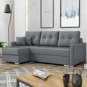 Ecksofa mit Schlaffunktion Neron grau linke Seite garantiert höchsten Komfort und Funktionalität