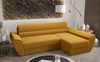 Ecksofa mit Schlaffunktion Fogu III Honig-Gelb rechts stilvolles Ecksofa mit Armlehnen und Bettzeugablage Kordstoff