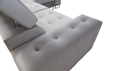 Ecksofa mit Schlaffunktion Hampton II hellbraun rechts stilvolles Ecksofa Bett weiche Polsterung Stoffart Samt