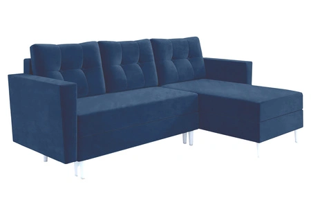 Ecksofa mit Schlaffunktion Telsze blau universal elegantes Ecksofa in skandinavischer Form großes Bettzeugfach